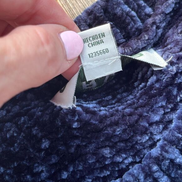 Orvis Navy Blue Chenille Crewneck Sweater Size S New without tags - Picture 5 of 11